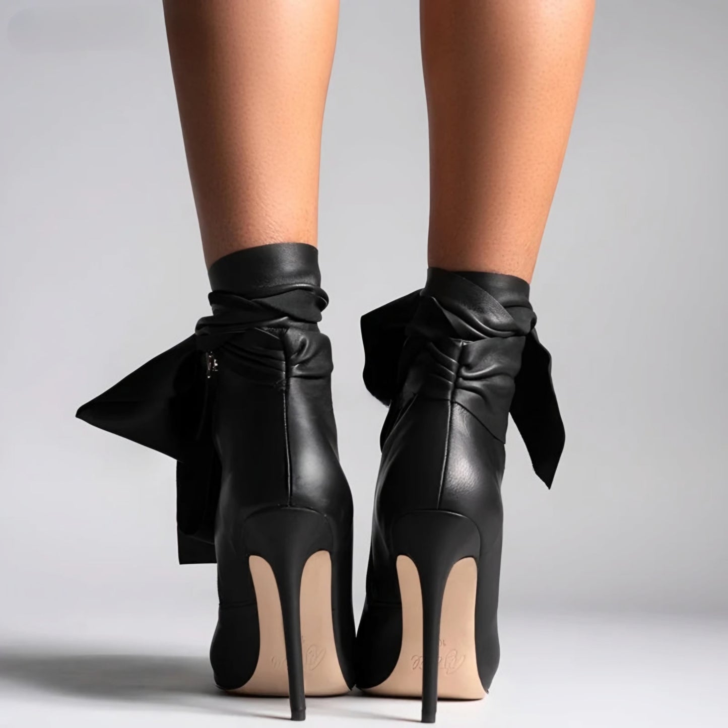 TEEK - Open-Toe Pointed Bow Boots SHOES theteekdotcom