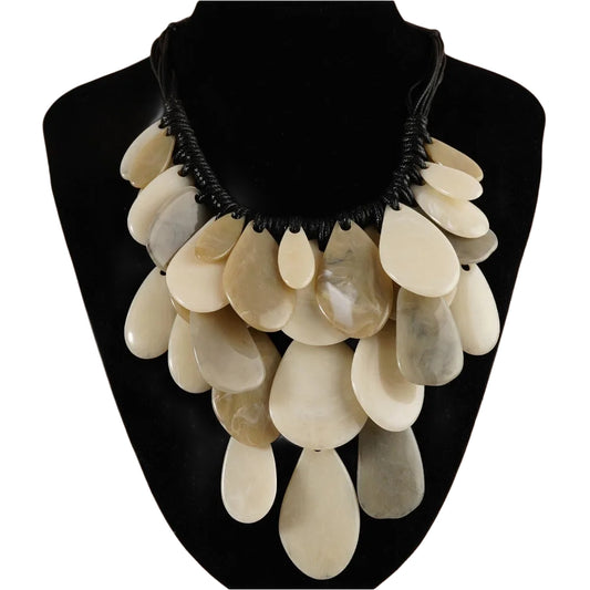 TEEK - Exaggerated Round Fringe Multilayer Pendant Necklace JEWELRY theteekdotcom