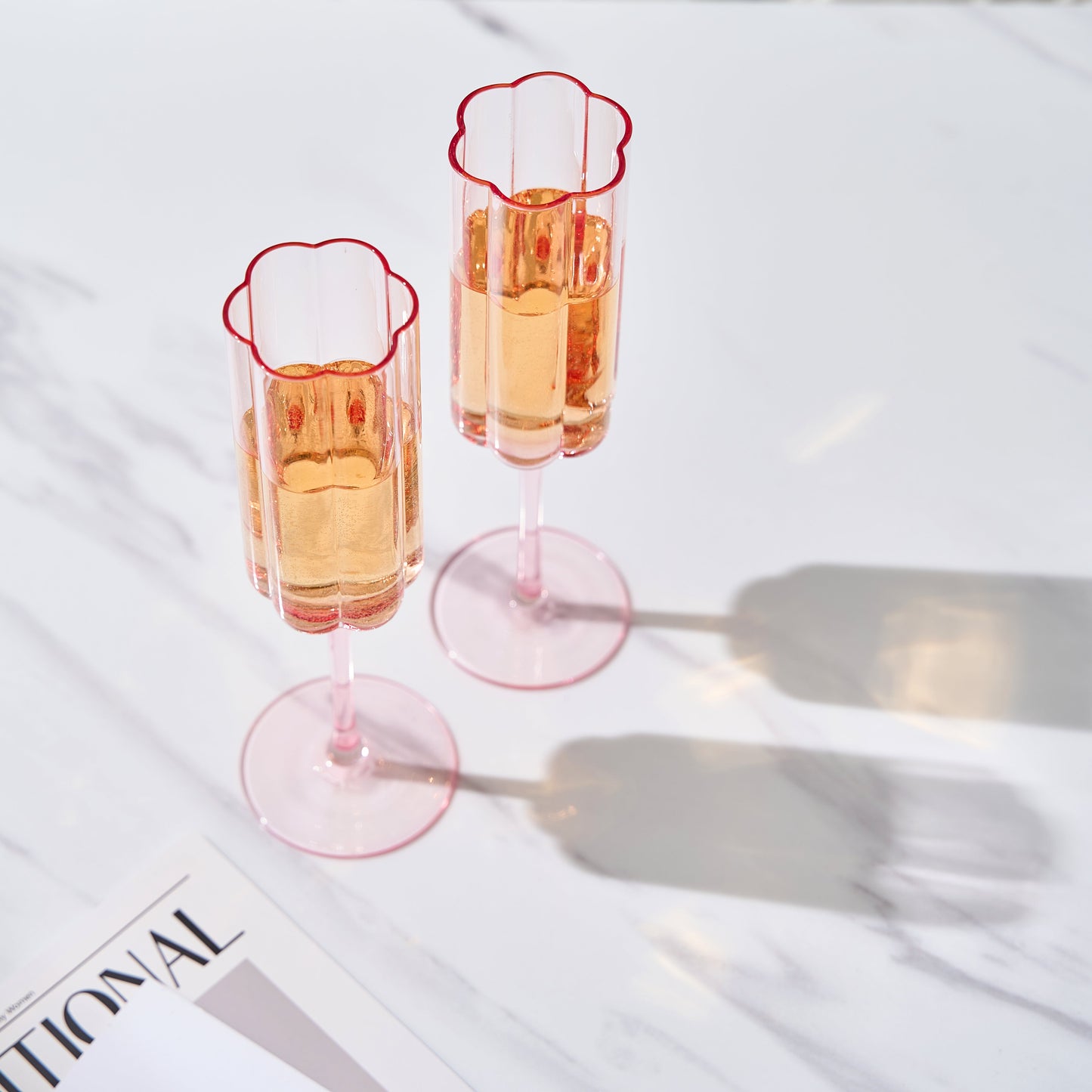 TEEK - Flower Champagne Flute Glassware Set HOME DECOR TEEK KS