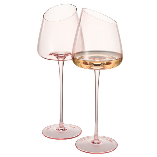 TEEK - Colosseum Stemmed Wine Glassware, Set of 2 HOME DECOR TEEK KS Pink Stemmed
