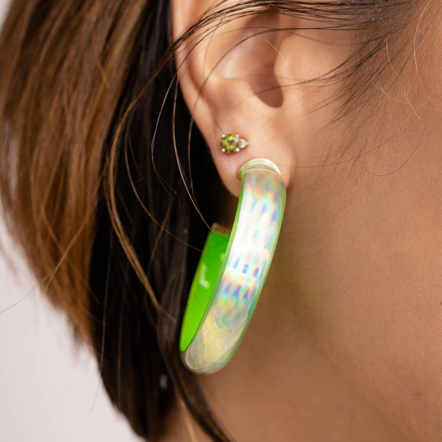 TEEK - Rave Lucite Hoop Earrings | Neon Green JEWELRY TEEK GNH