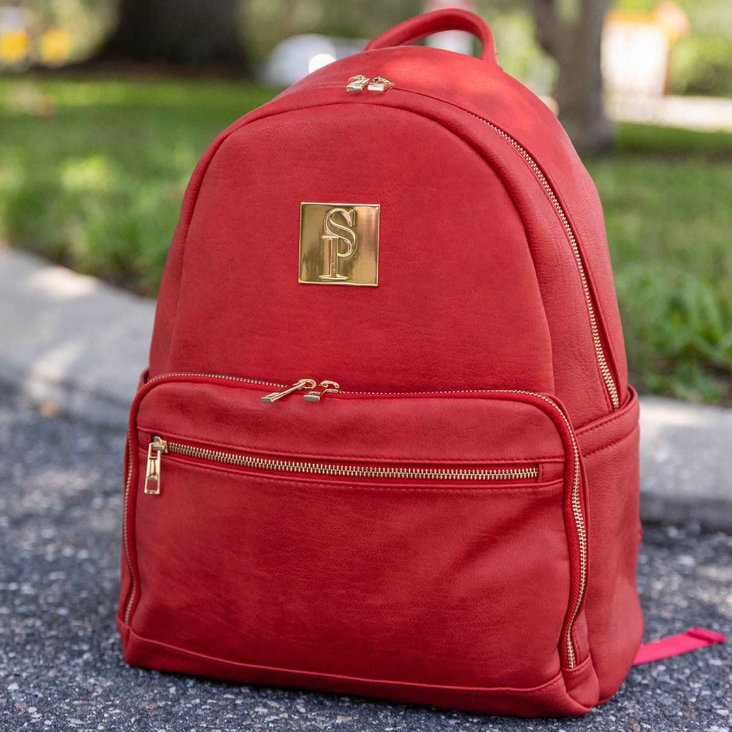 TEEK - Red Leather Carrier Backpack BAG TEEK SP