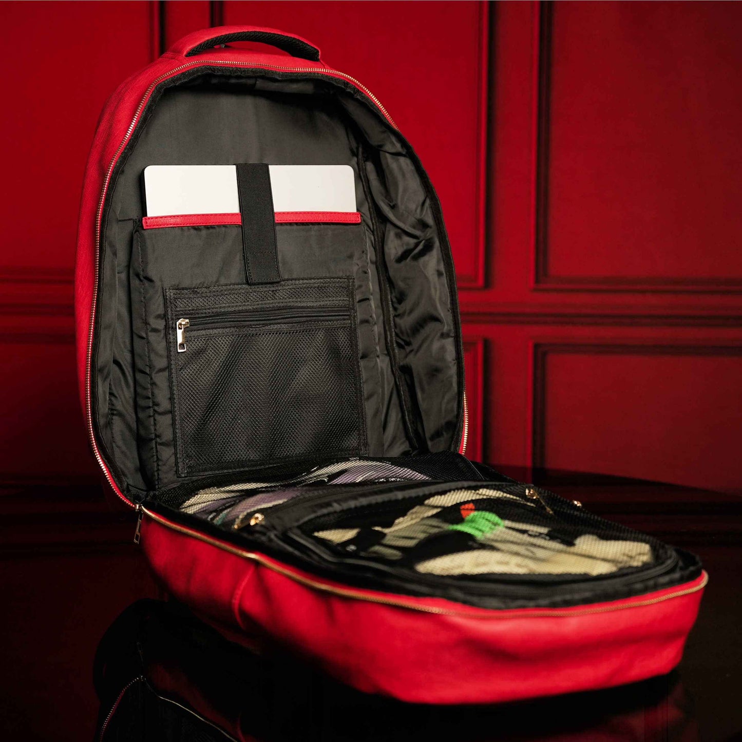 TEEK - Red Leather Commuter Backpack Bag BAG TEEK SP