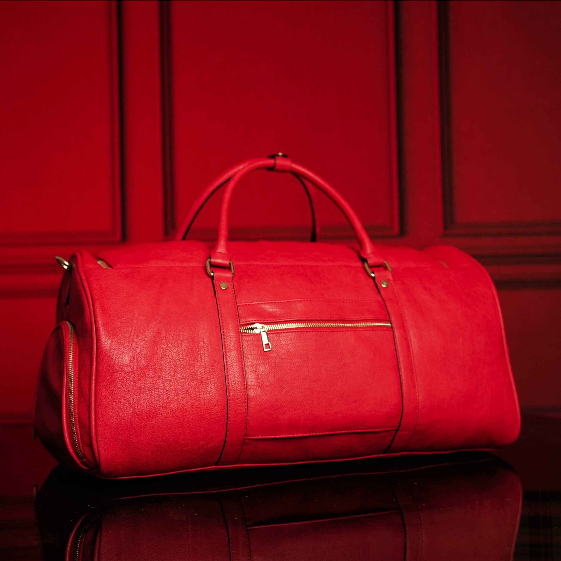 TEEK - Red Tumbled Leather Weekender Duffle Bag BAG TEEK SP