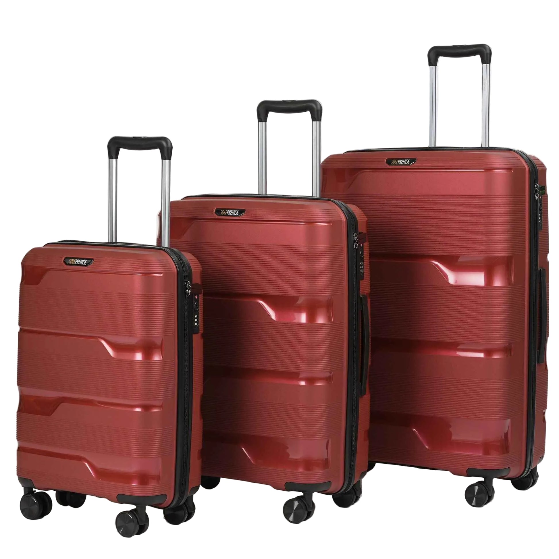TEEK - Red Hardcase Roller Luggage Set (28', 24' and 20') SET TEEK SP