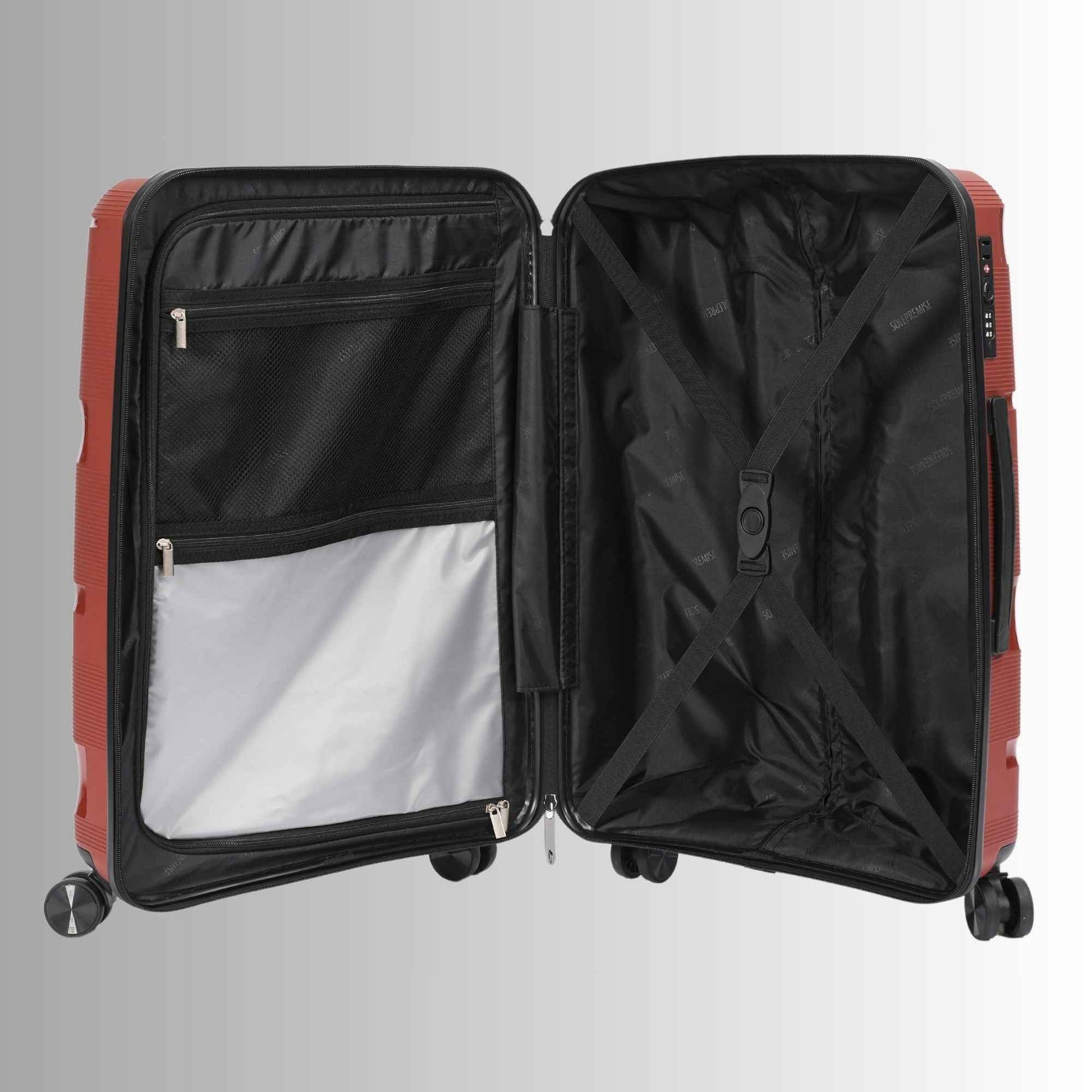 TEEK - Red Hardcase Roller Luggage Set (28', 24' and 20') SET TEEK SP