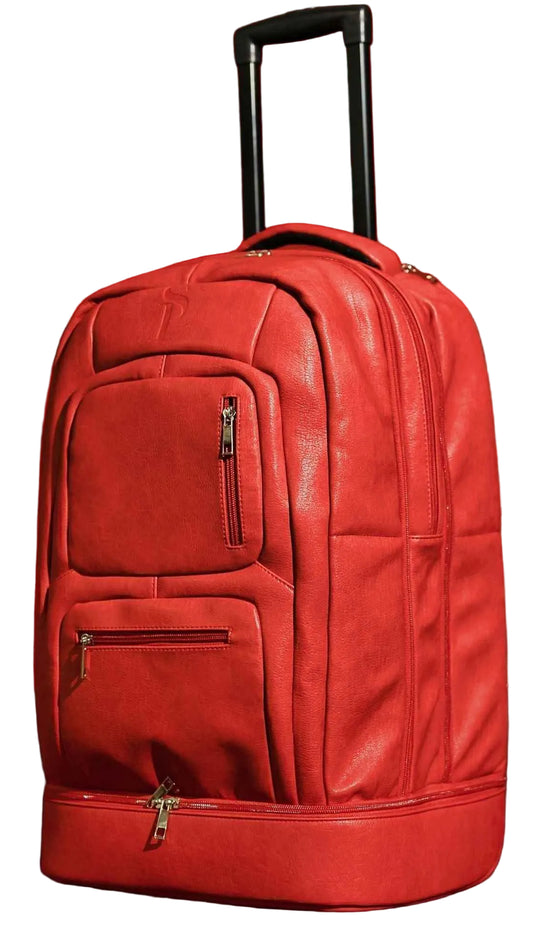 TEEK - Red Leather Carry-On Roller Bag (Only 150 Made) Signature Bag TEEK SP