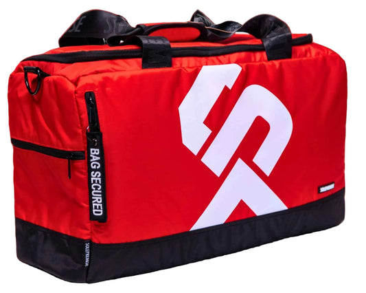 Red Sneaker Duffle Sports Bags Sole Premise