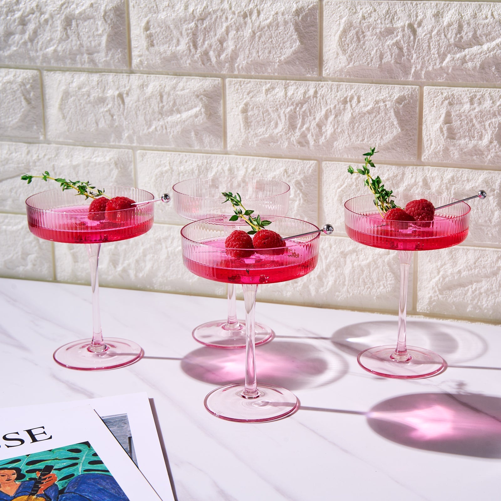 TEEK - Como Ribbed Champagne Coupe Cocktail Glassware Set HOME DECOR TEEK KS