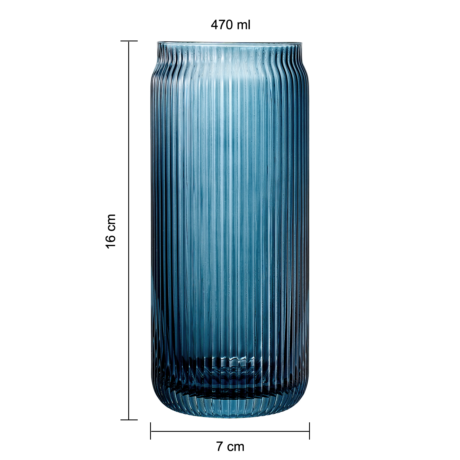 TEEK - Tonal Ribbed Soda Can Highball Straw Glassware Set of 6 HOME DECOR TEEK KS