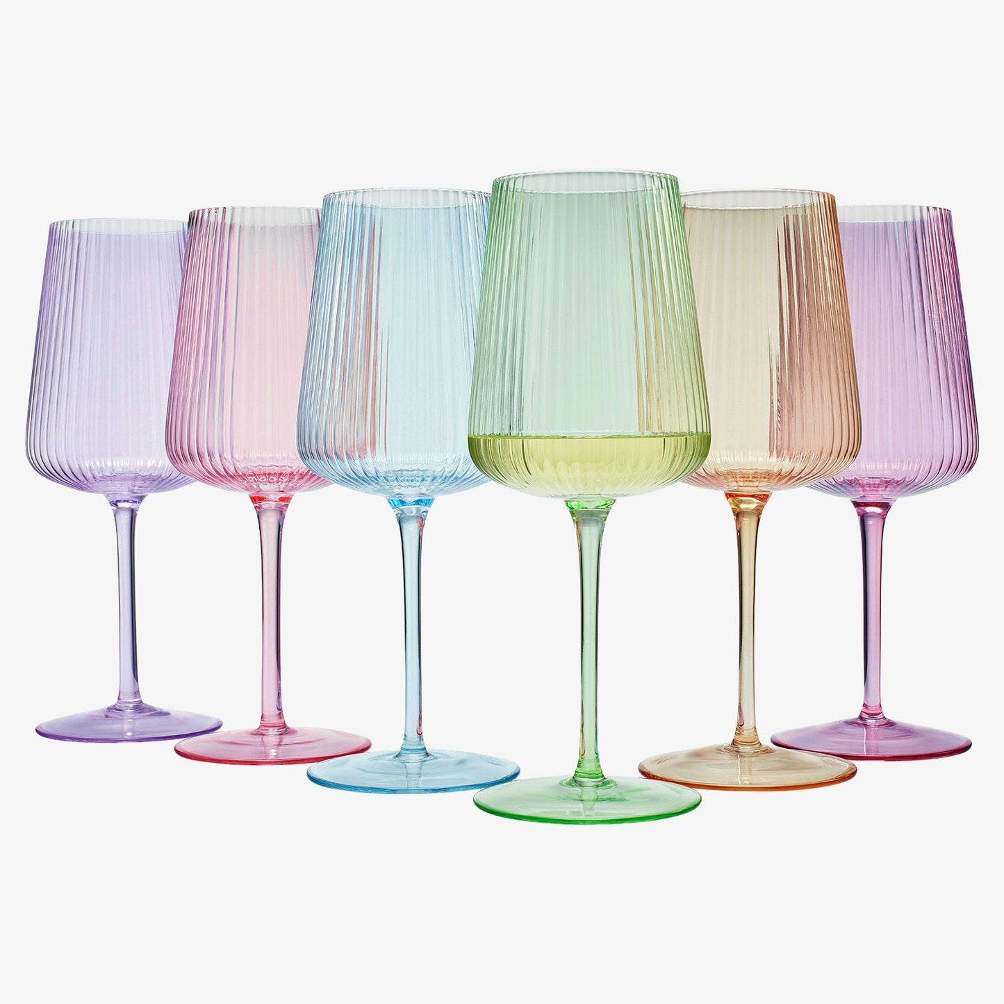 TEEK - Monet Ribbed Stemmed Wine Glassware Set HOME DECOR TEEK KS