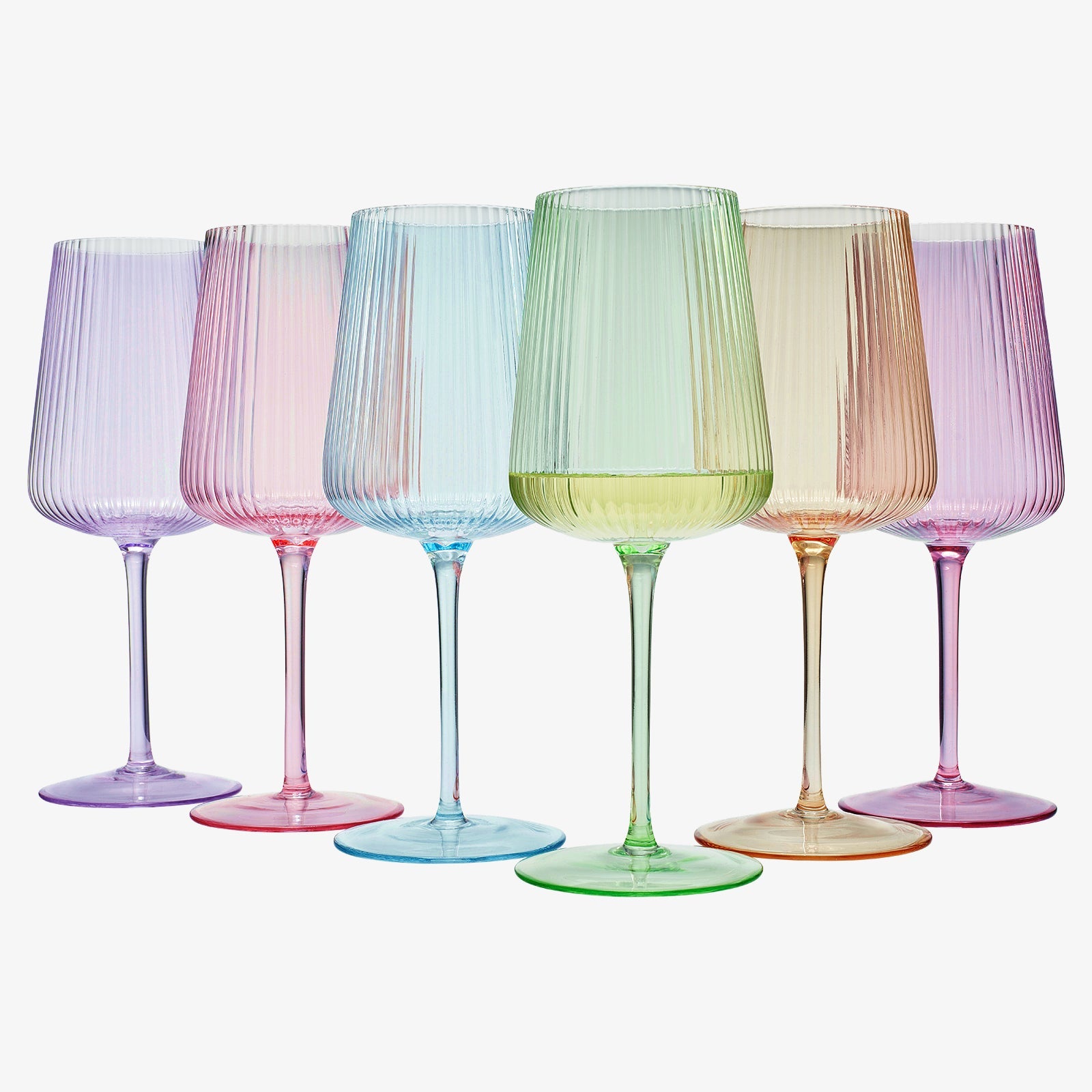 TEEK - Monet Ribbed Stemmed Wine Glassware Set HOME DECOR TEEK KS