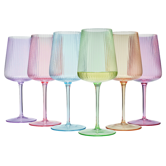 TEEK - Monet Ribbed Stemmed Wine Glassware Set HOME DECOR TEEK KS