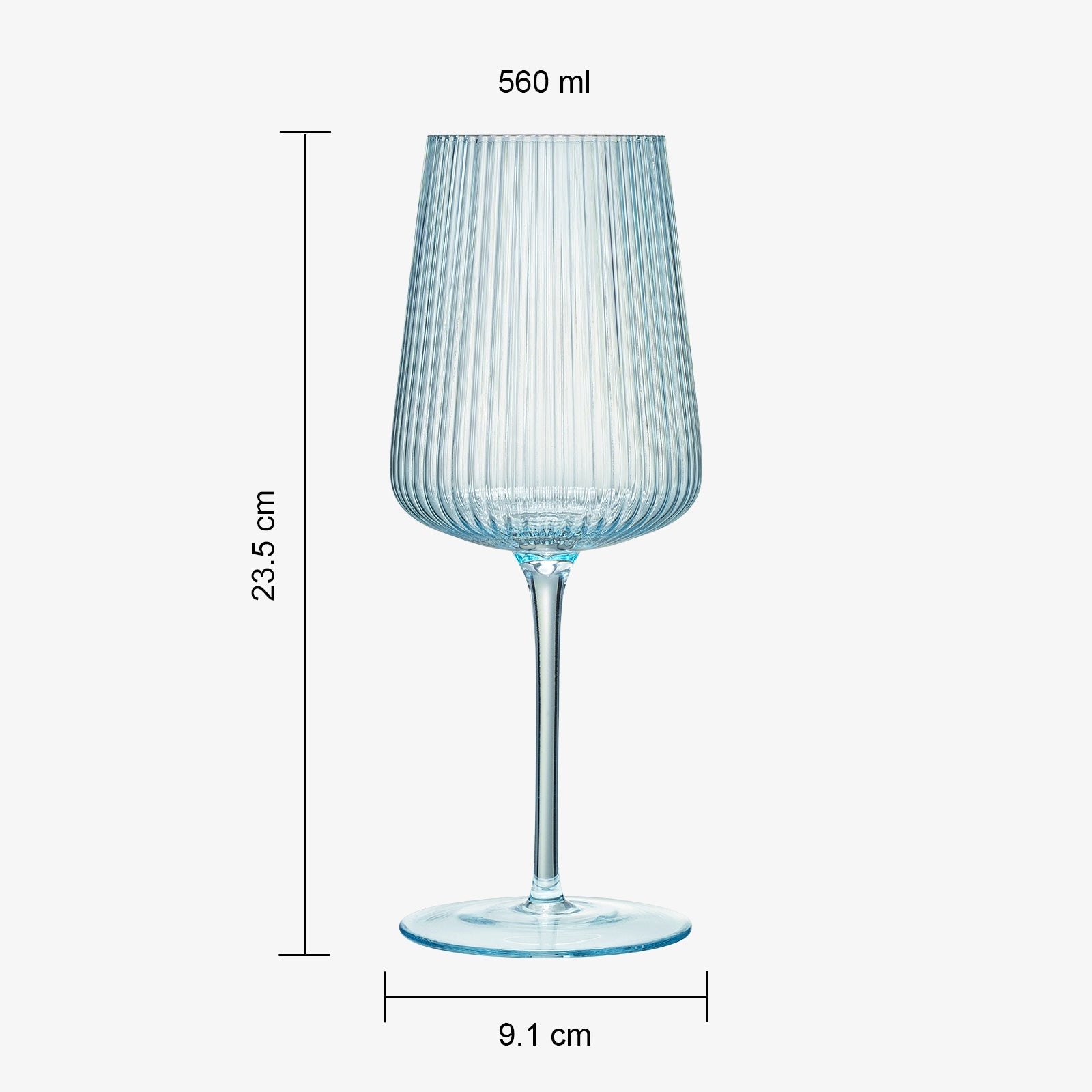 TEEK - Monet Ribbed Stemmed Wine Glassware Set HOME DECOR TEEK KS