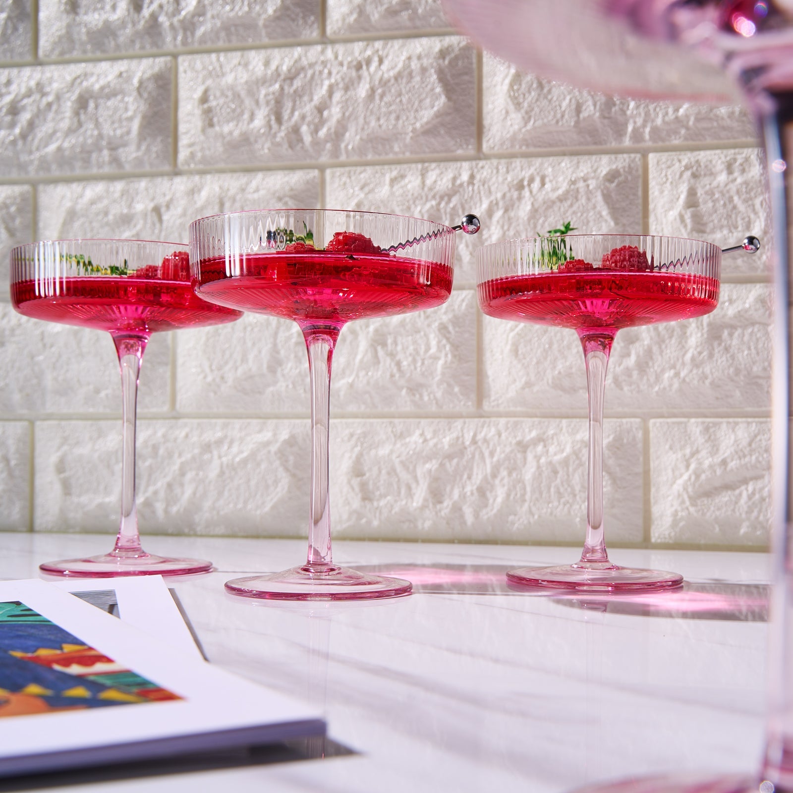 TEEK - Como Ribbed Champagne Coupe Cocktail Glassware Set HOME DECOR TEEK KS