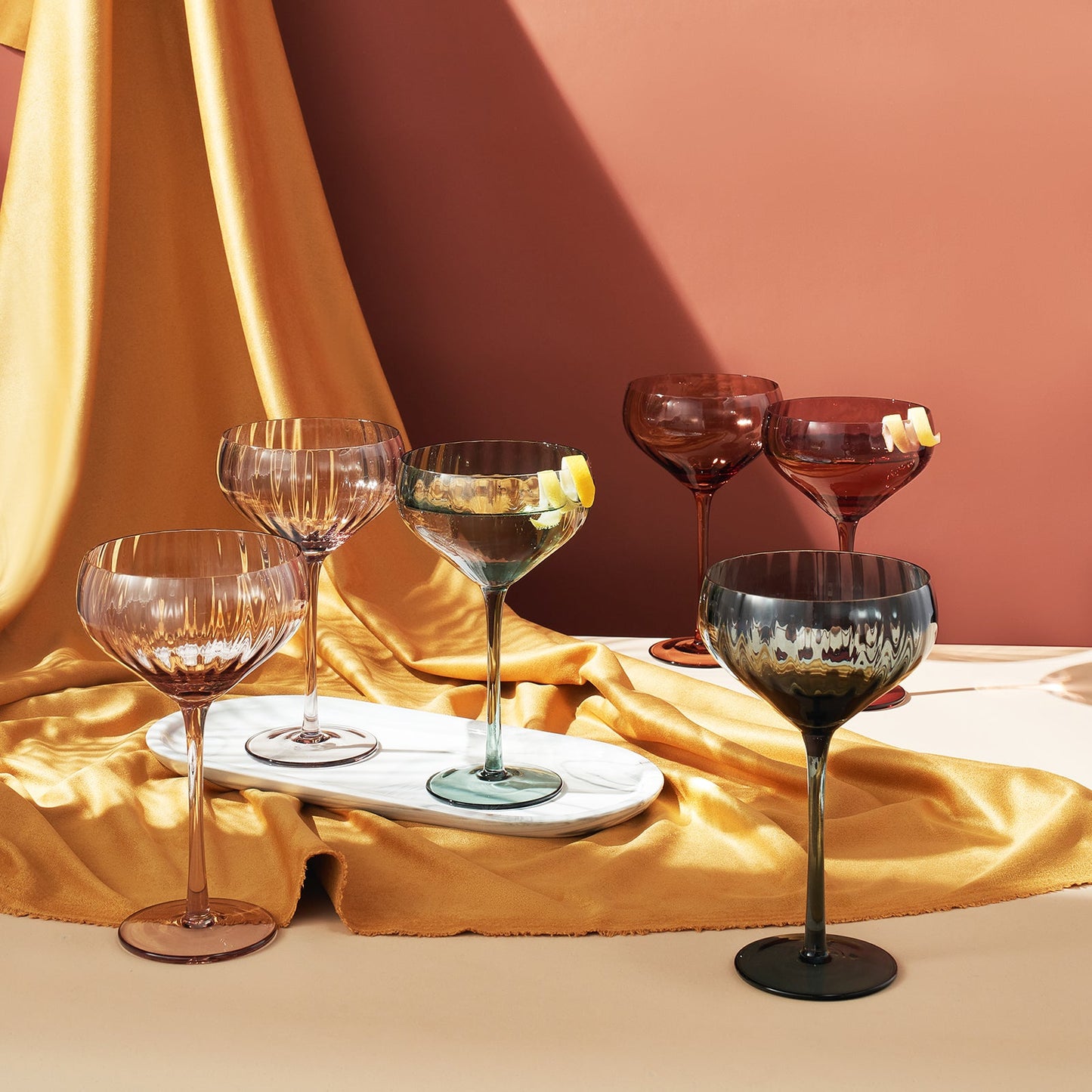 TEEK - Tonal Tulip Champagne Cocktail Glassware Set HOME DECOR TEEK KS