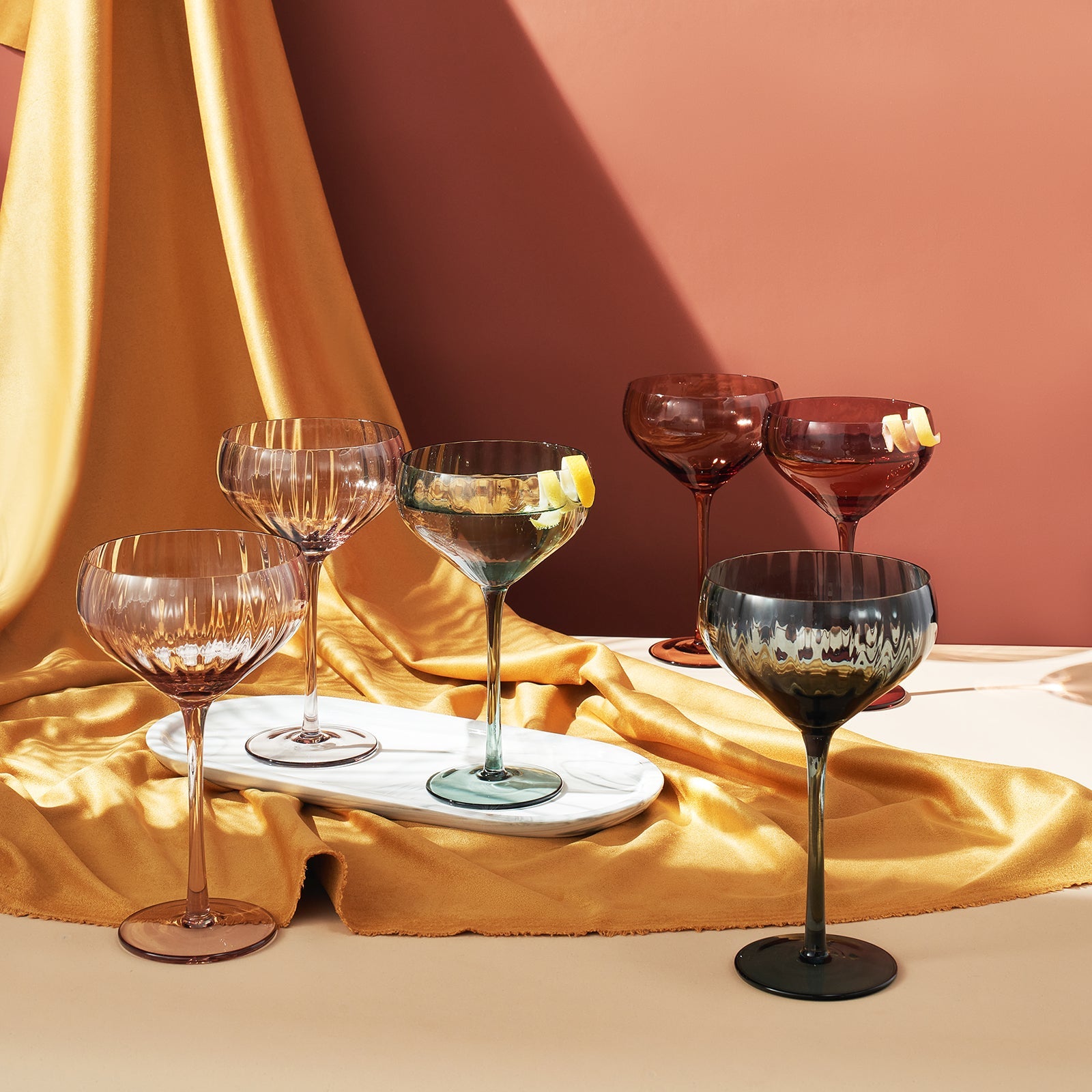 TEEK - Tonal Tulip Champagne Cocktail Glassware Set HOME DECOR TEEK KS