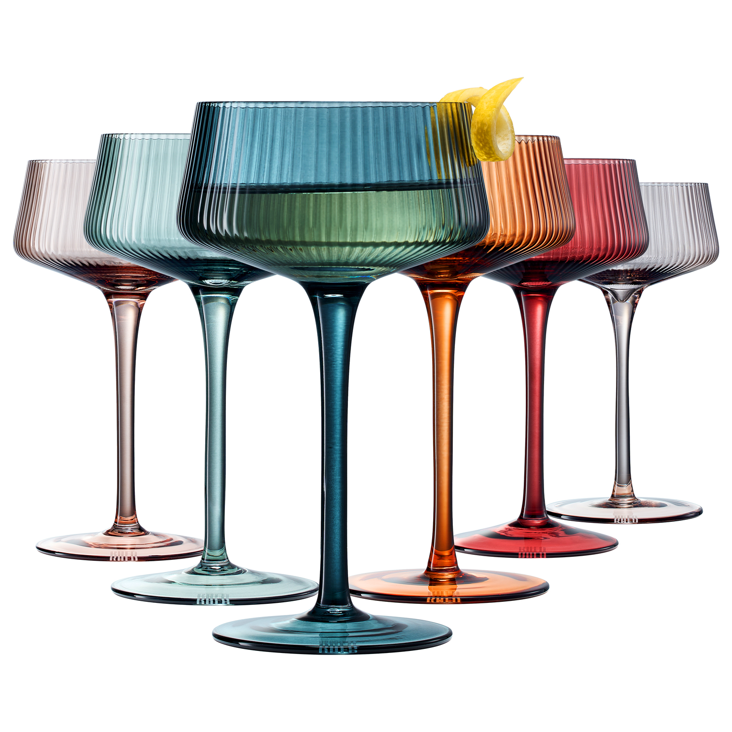 TEEK - Tonal Martini Cocktail Glassware Set of 6 HOME DECOR TEEK KS