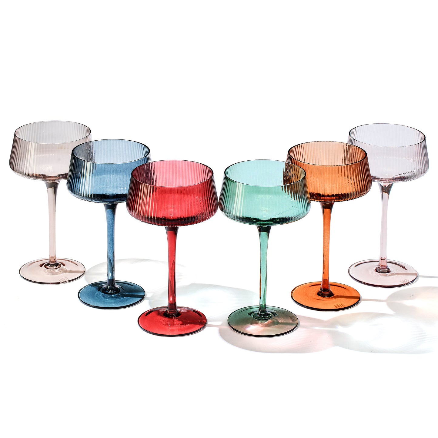 TEEK - Tonal Martini Cocktail Glassware Set of 6 HOME DECOR TEEK KS