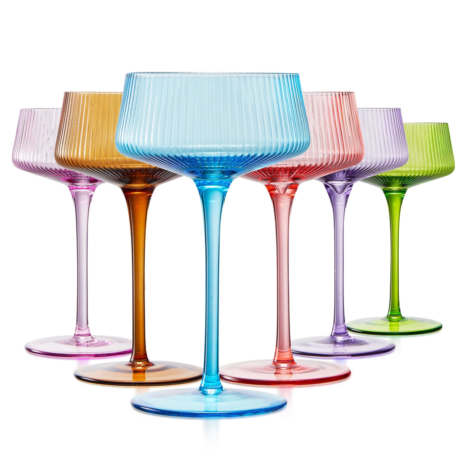 TEEK - Como Champagne Coupe Cocktail Glasses, Pastel Set HOME DECOR TEEK KS