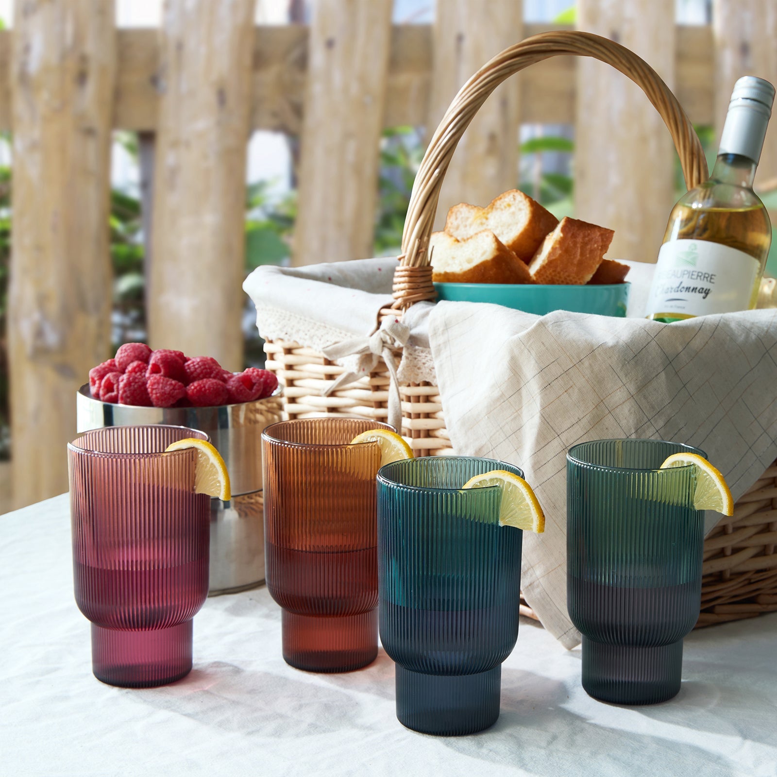 TEEK - Eze Acrylic Ribbed Highball GlasswareSet HOME DECOR TEEK KS