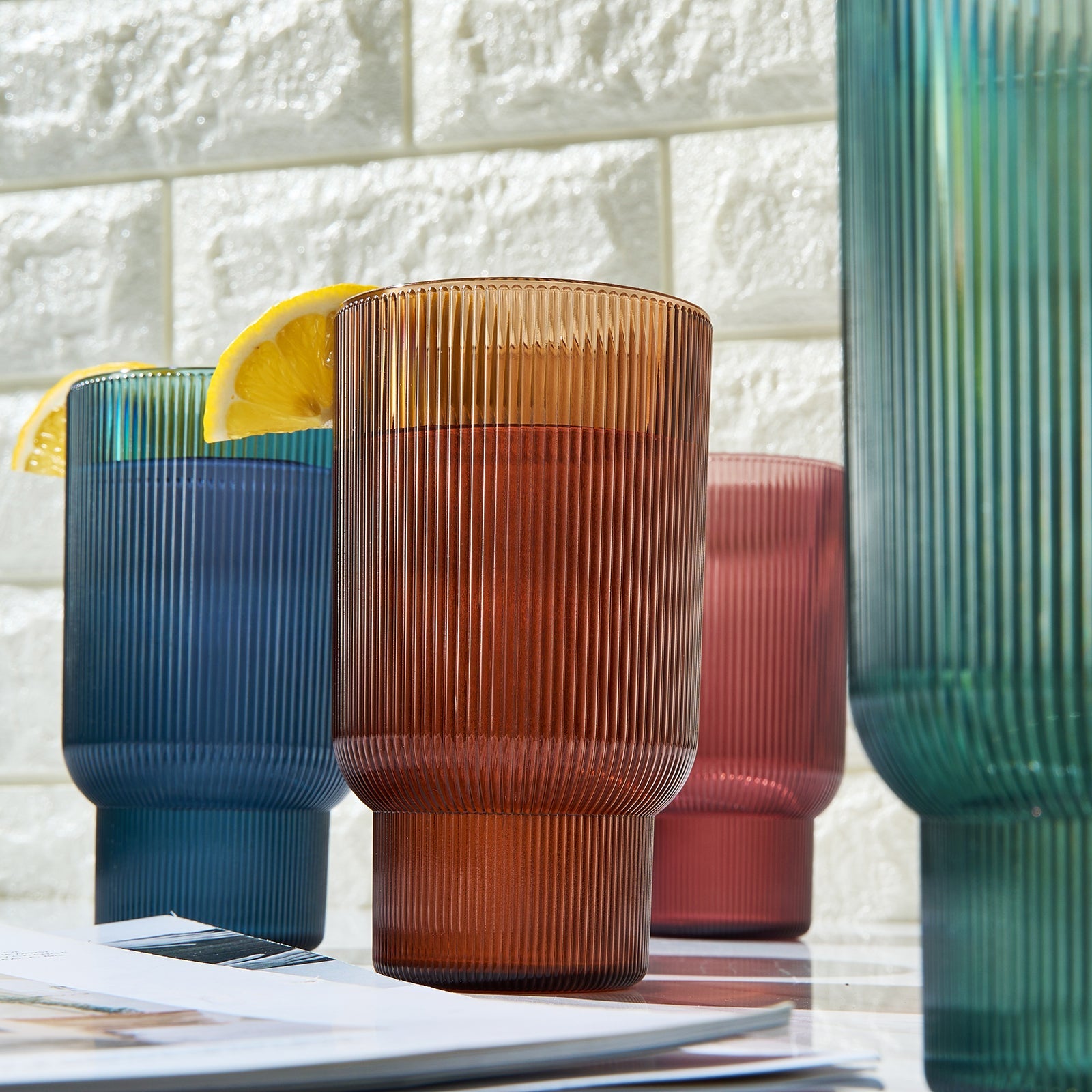 TEEK - Eze Acrylic Ribbed Highball GlasswareSet HOME DECOR TEEK KS