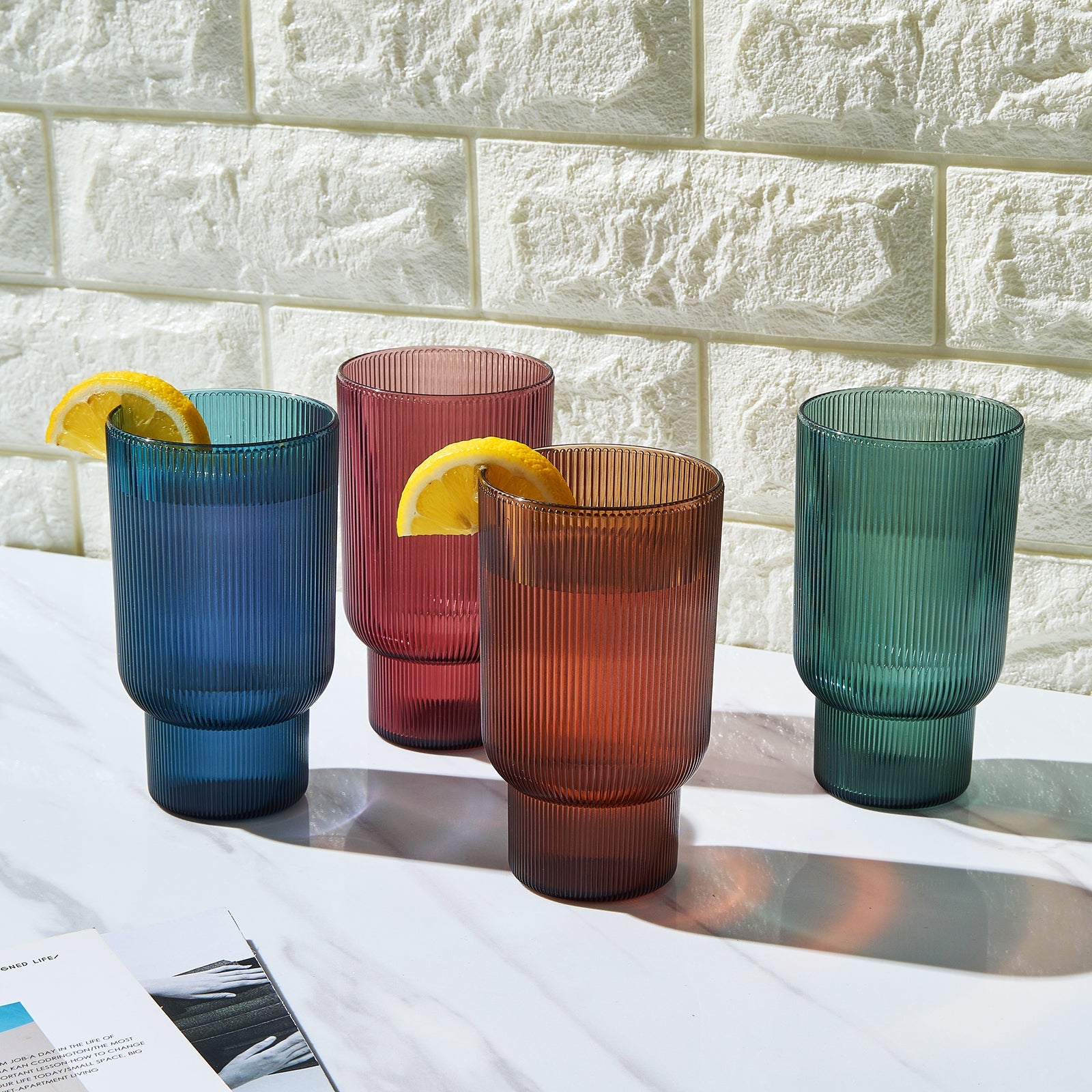 TEEK - Eze Acrylic Ribbed Highball GlasswareSet HOME DECOR TEEK KS