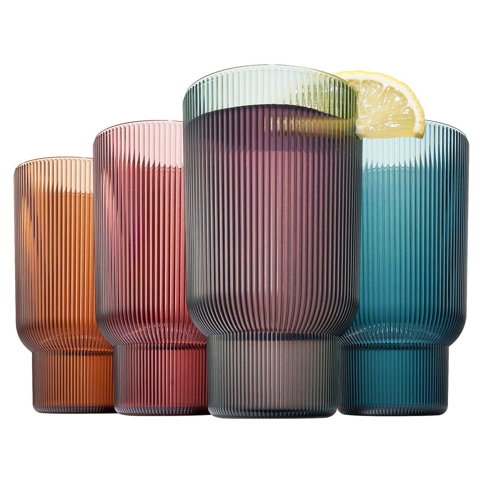 TEEK - Eze Acrylic Ribbed Highball GlasswareSet HOME DECOR TEEK KS