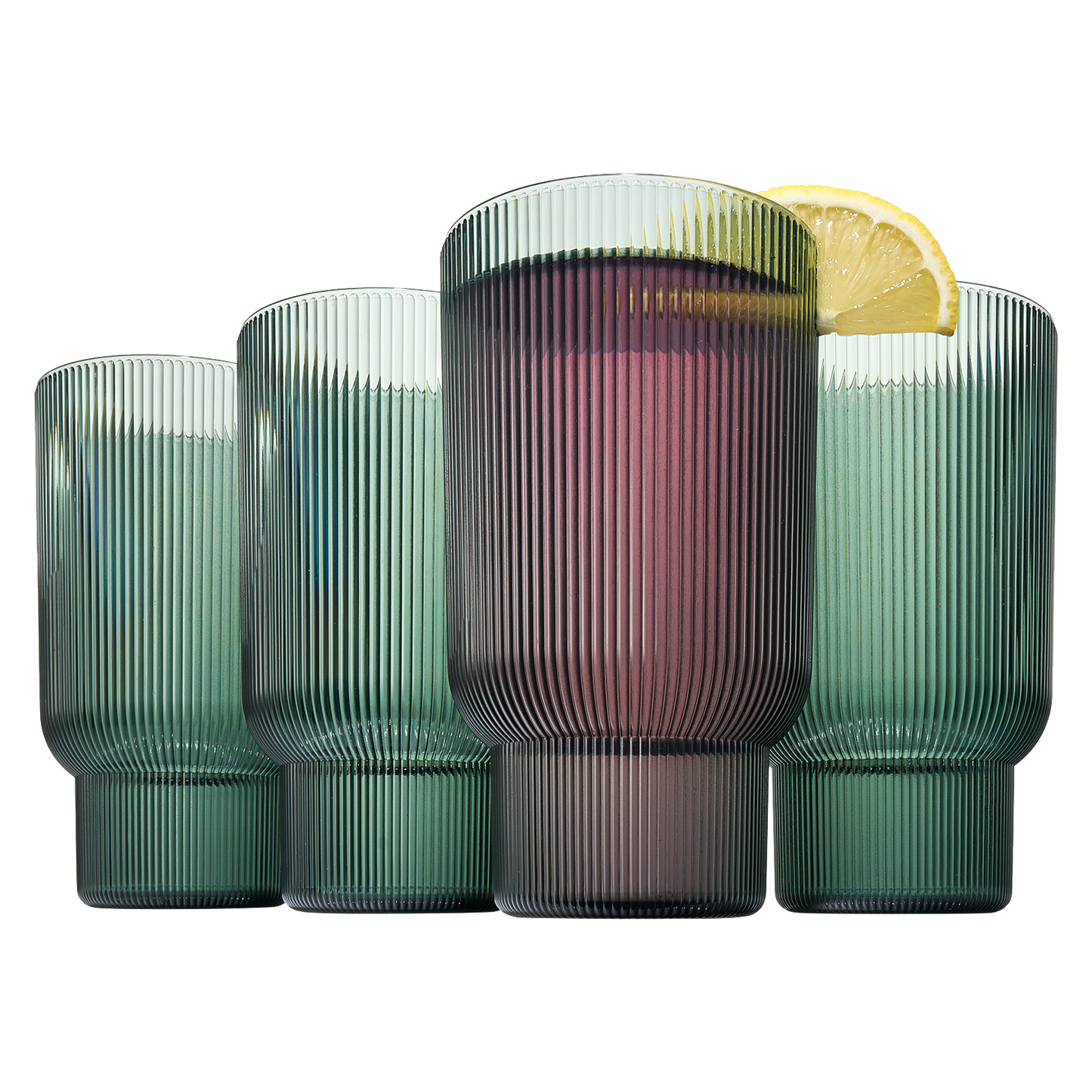 TEEK - Eze Acrylic Ribbed Highball Glassware Set HOME DECOR TEEK KS