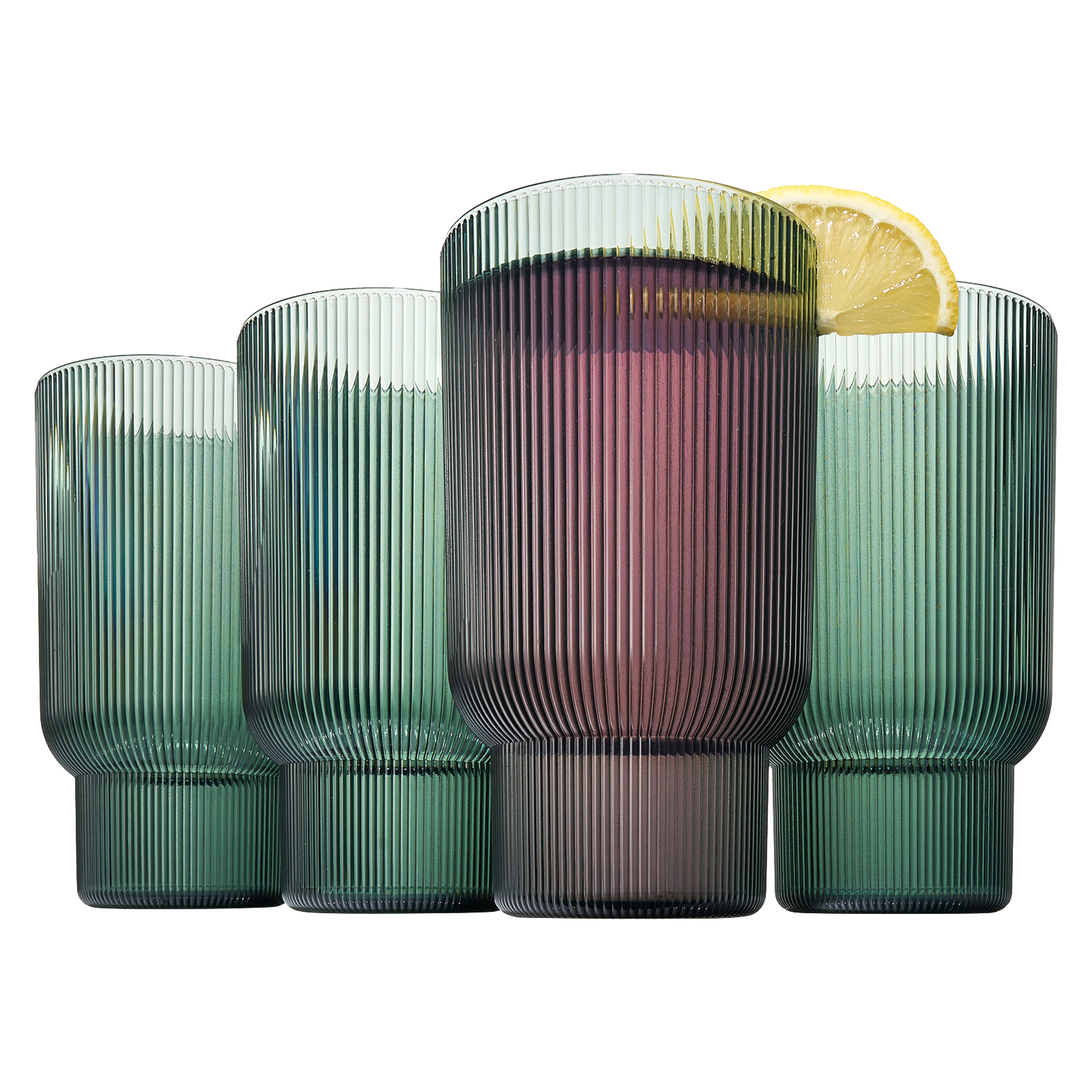 TEEK - Eze Acrylic Ribbed Highball Glassware Set HOME DECOR TEEK KS