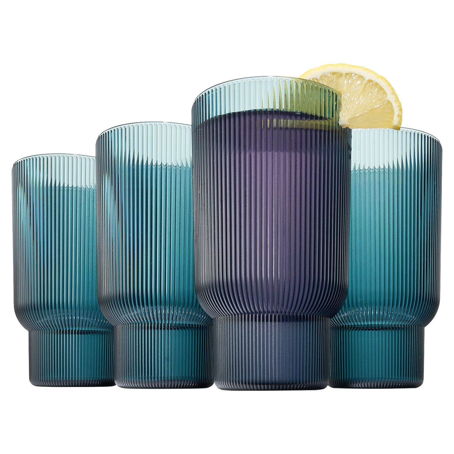 TEEK - Eze Acrylic Ribbed Highball Glassware Set HOME DECOR TEEK KS