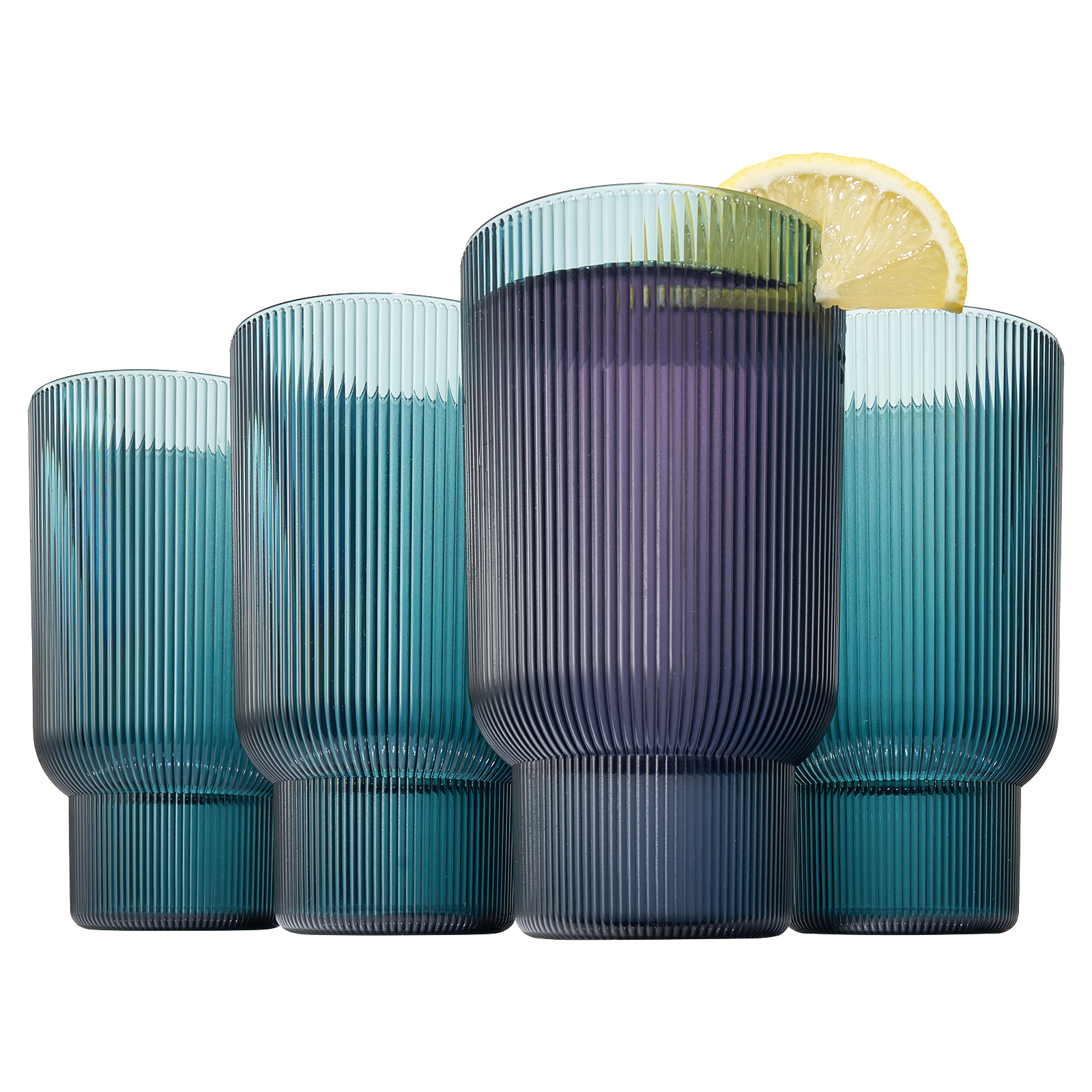 TEEK - Eze Acrylic Ribbed Highball Glassware Set HOME DECOR TEEK KS