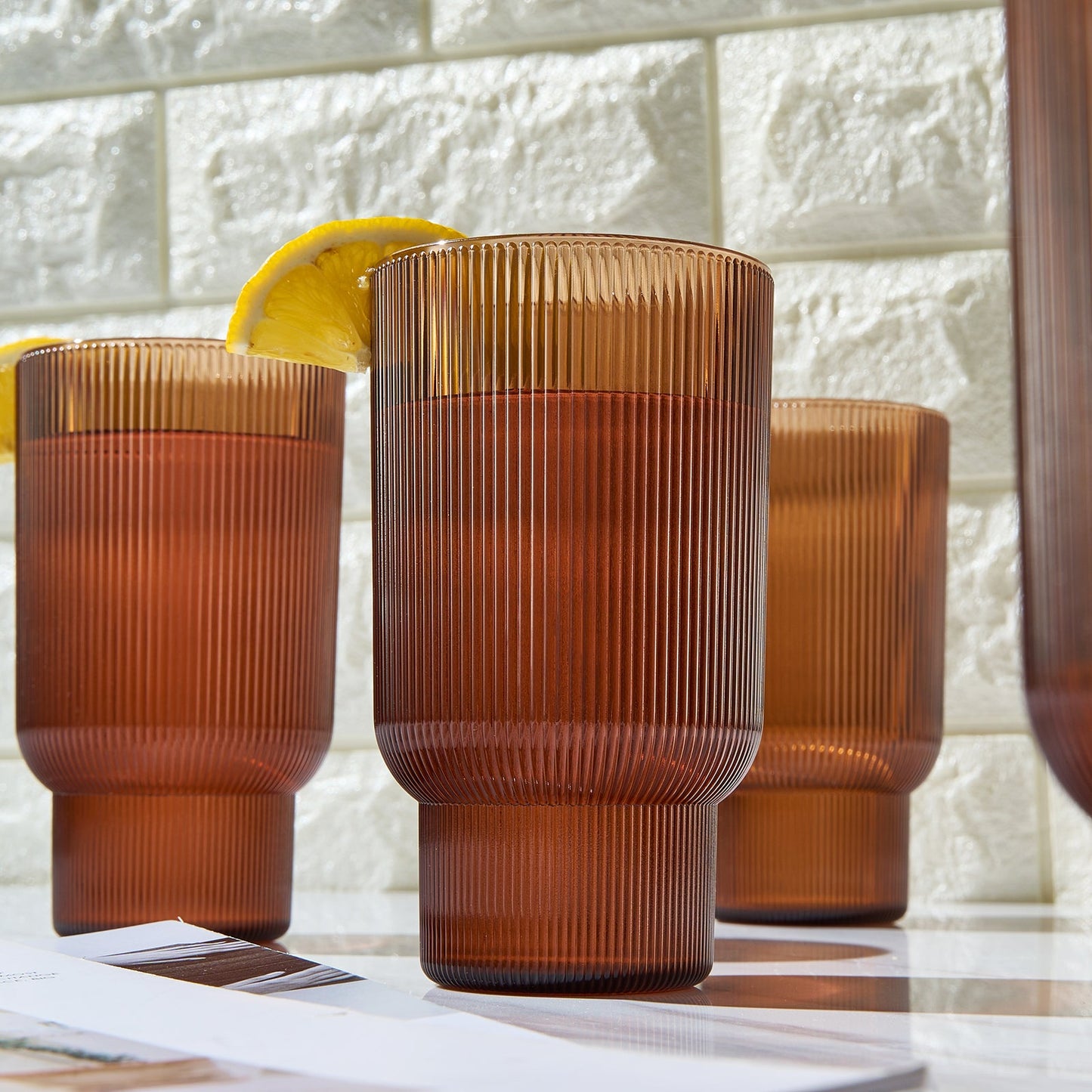 TEEK - Eze Acrylic Ribbed Highball Glassware Set HOME DECOR TEEK KS