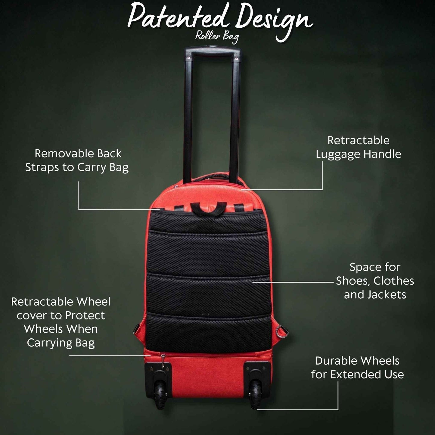 TEEK - Red Leather Carry-On Roller Bag (Only 150 Made) Signature Bag TEEK SP