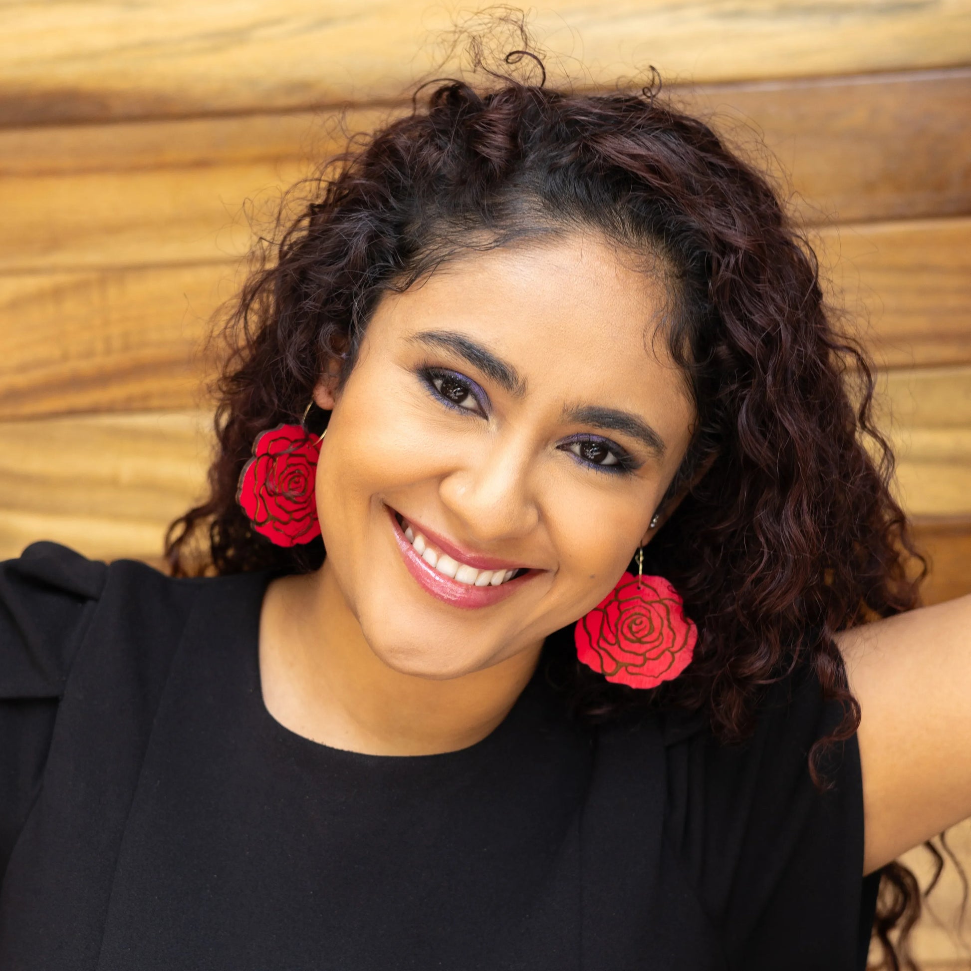 TEEK - Giant Red Rose Hoops JEWELRY TEEK LCM