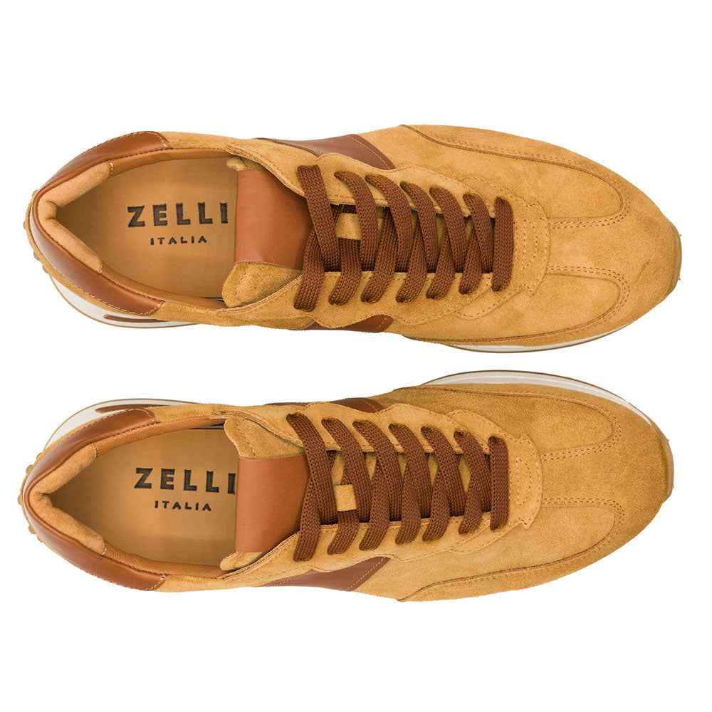 TEEK - 66-265-CGN ROXI Suede & Calfskin Sneaker, Cognac SHOES TEEK ZI