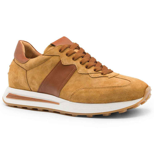 TEEK - 66-265-CGN ROXI Suede & Calfskin Sneaker, Cognac SHOES TEEK ZI