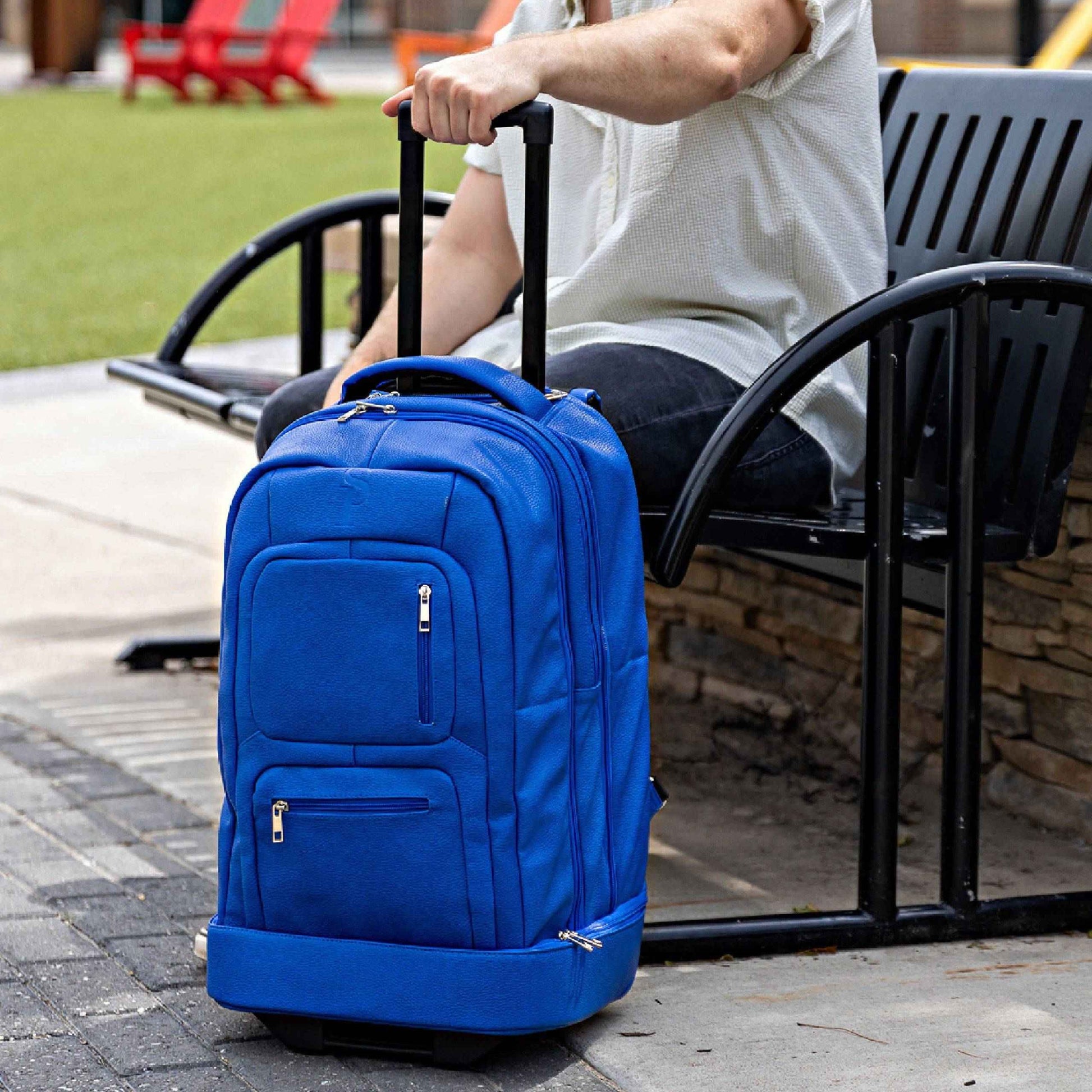 TEEK - Royal Blue Leather Carry-On Roller Bag (Only 150 Made) BAG TEEK SP
