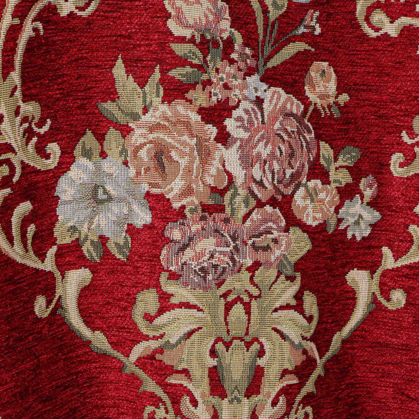 TEEK - Red Jacquard Beaded Embroidery Bomber Jacket