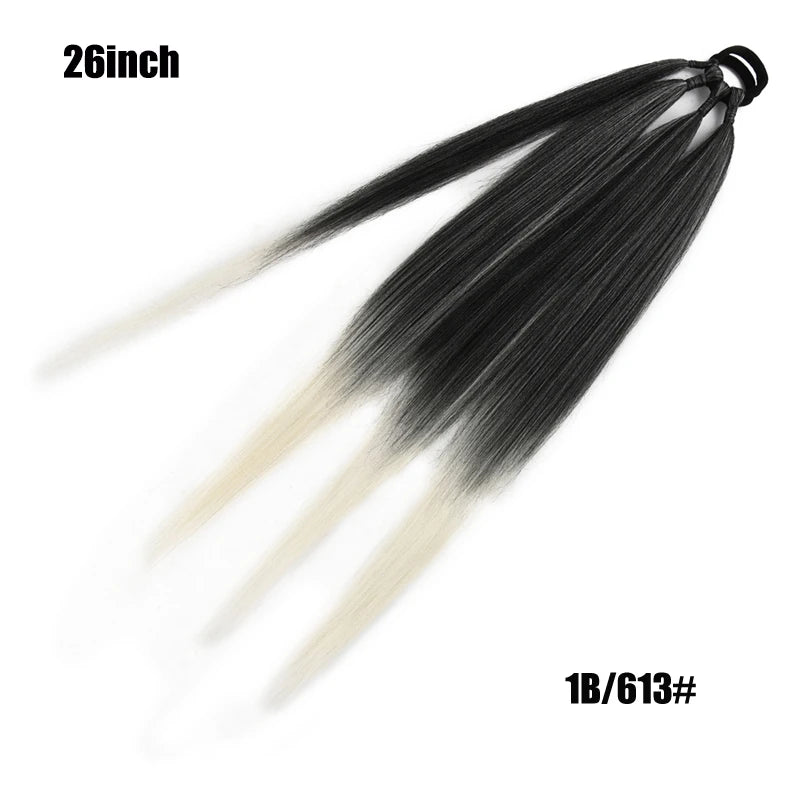 TEEK - Ponytail Synthetic Rubber Band Hair Ring 26 Inch Extensions HAIR theteekdotcom 26inch-1BI613