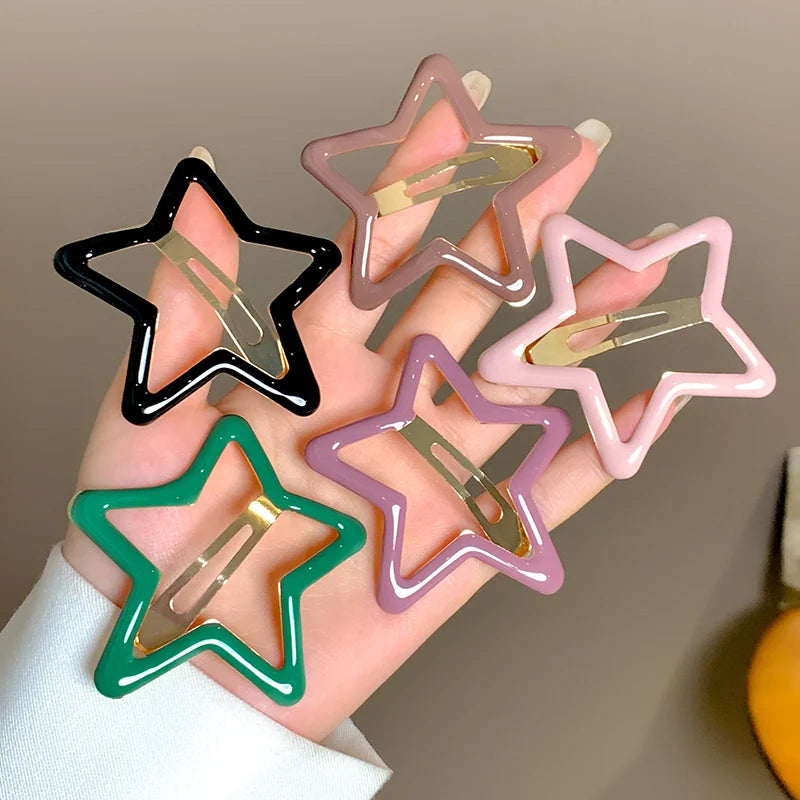 TEEK - 5-10 Pcs Hollow Star Hair Clips HAIR CARE theteekdotcom F  