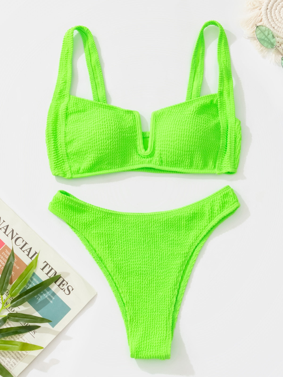 TEEK - V Top Bikini SWIMWEAR theteekdotcom Neon Green S 