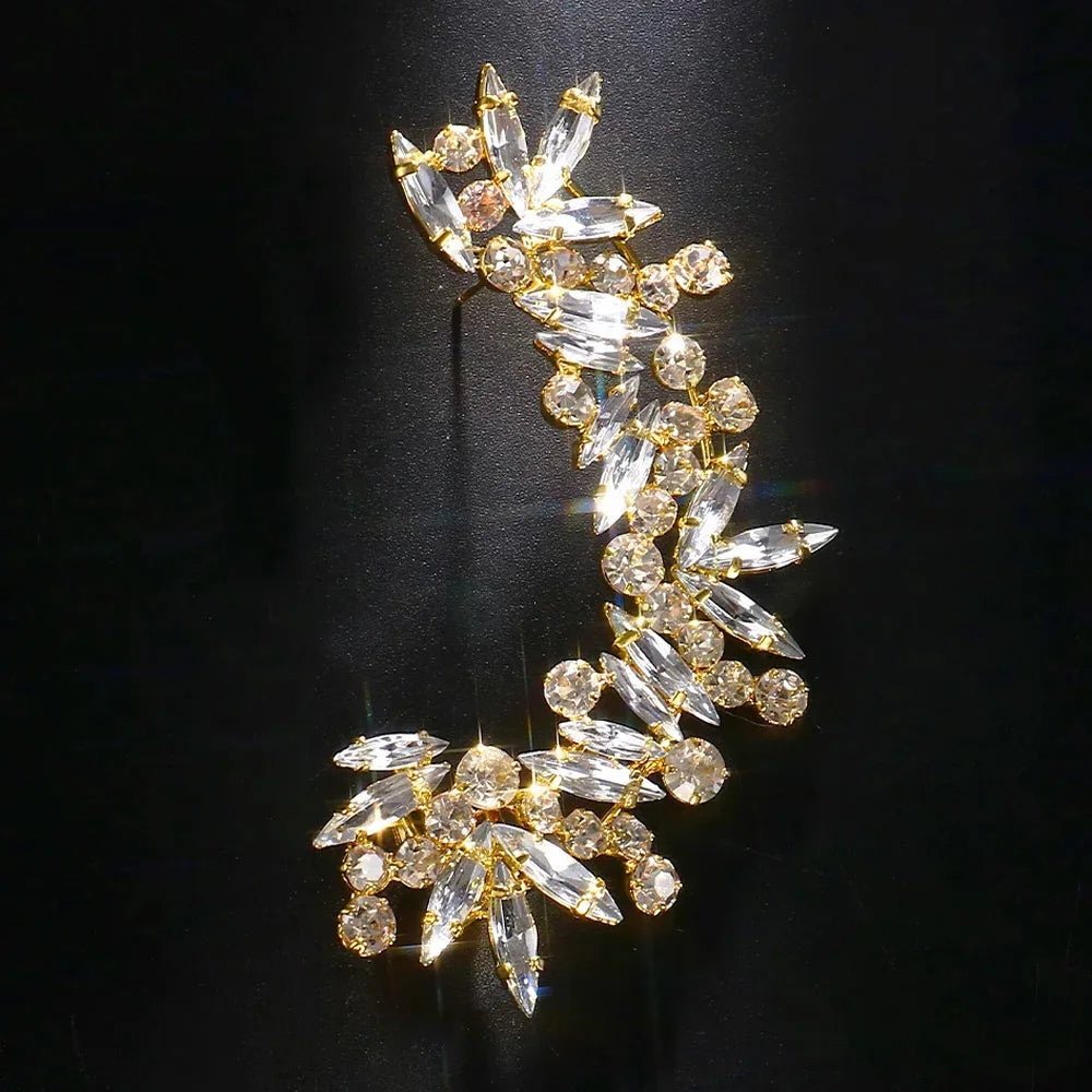 TEEK - Crystal Bust Ear Ear Cuff JEWELRY theteekdotcom Right ear gold