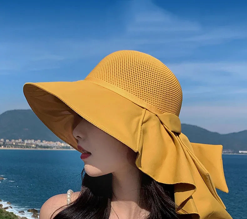 TEEK - Bucket Shawl Mesh Sun Hat HAT theteekdotcom Yellow  
