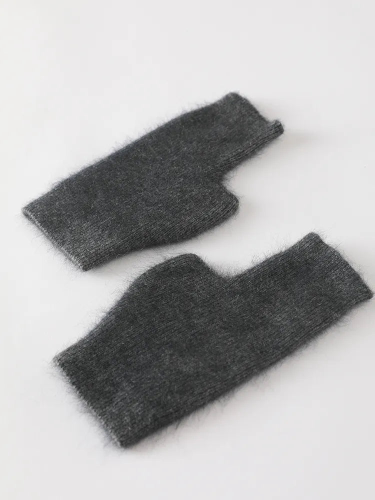 TEEK - Soft Fuzz Fingerless Gloves GLOVES theteekdotcom 11 Dark Gray  