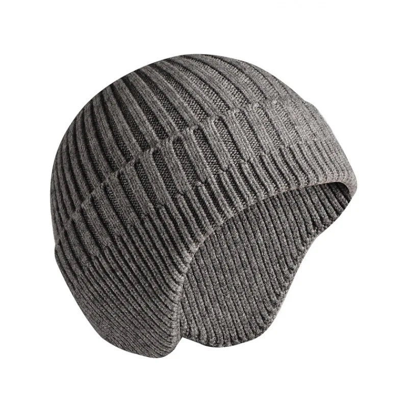 TEEK - Solid Knitted Earmuff Beanie Hat HAT theteekdotcom grey  