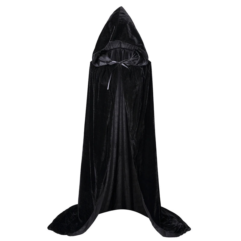 TEEK - Witch Hooded Cloak CLOAK theteekdotcom Black L: 4'7"/140cm Height 