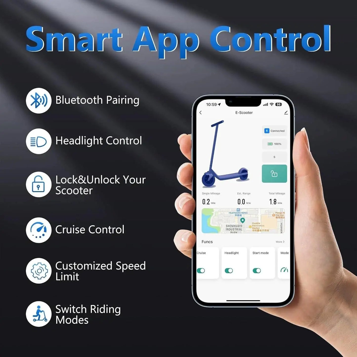 TEEK - 10" Tires Folding Electric 22MPH 500W 28Miles Electric Scooter TRANSPORTATION theteekdotcom