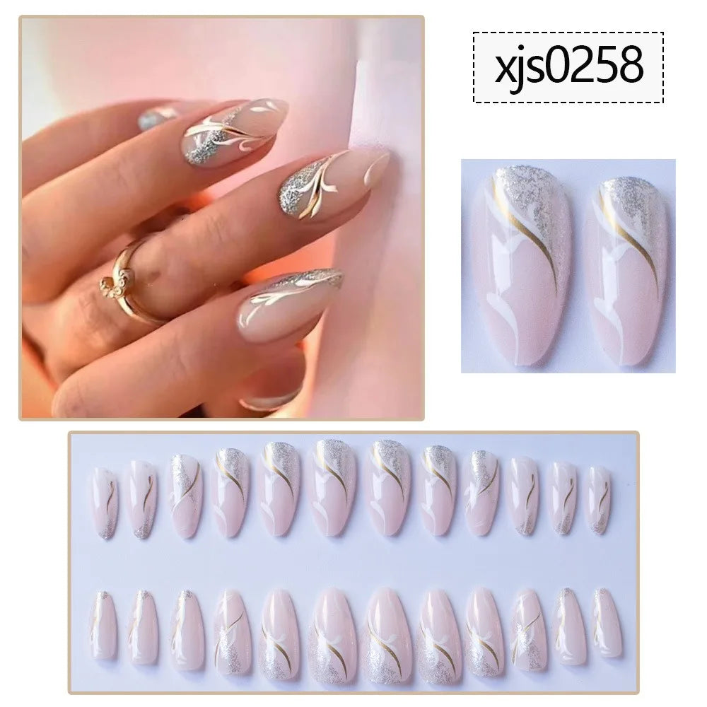 TEEK - 24pcs Shiny and Matte False Nails NAIL ART theteekdotcom xjs0258  