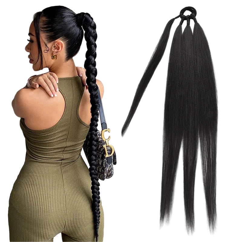 TEEK - Ponytail Synthetic Rubber Band Hair Ring 26 Inch Extensions HAIR theteekdotcom